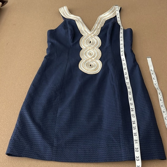 LILLY PULITZER Valli Embroidered Soutache Slip Dress - True Navy- Size 4 - Picture 12 of 13